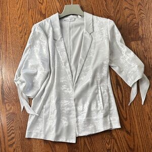 Lola & Sophie Silver Shimmer Open-Front Blazer